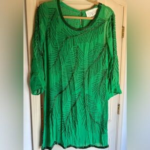 Rory Beca Emerald Beaded Vintage Dress
